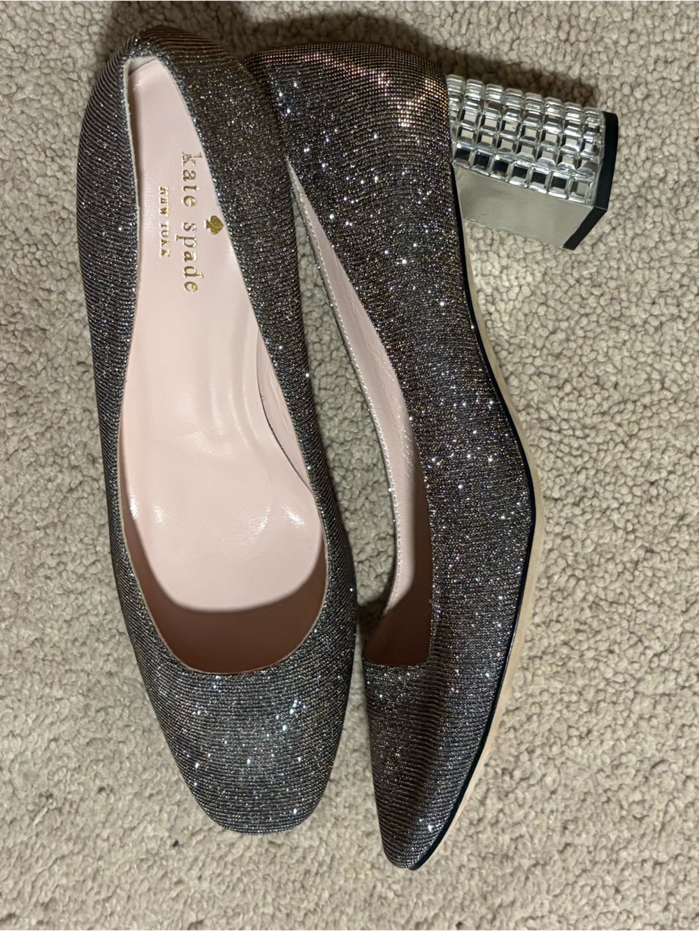 Kate Spade Luxury Leather Sparkle Crystal Delores Wedding Pumps Size 9